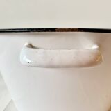 Large vintage basin in white enameled sheet metal