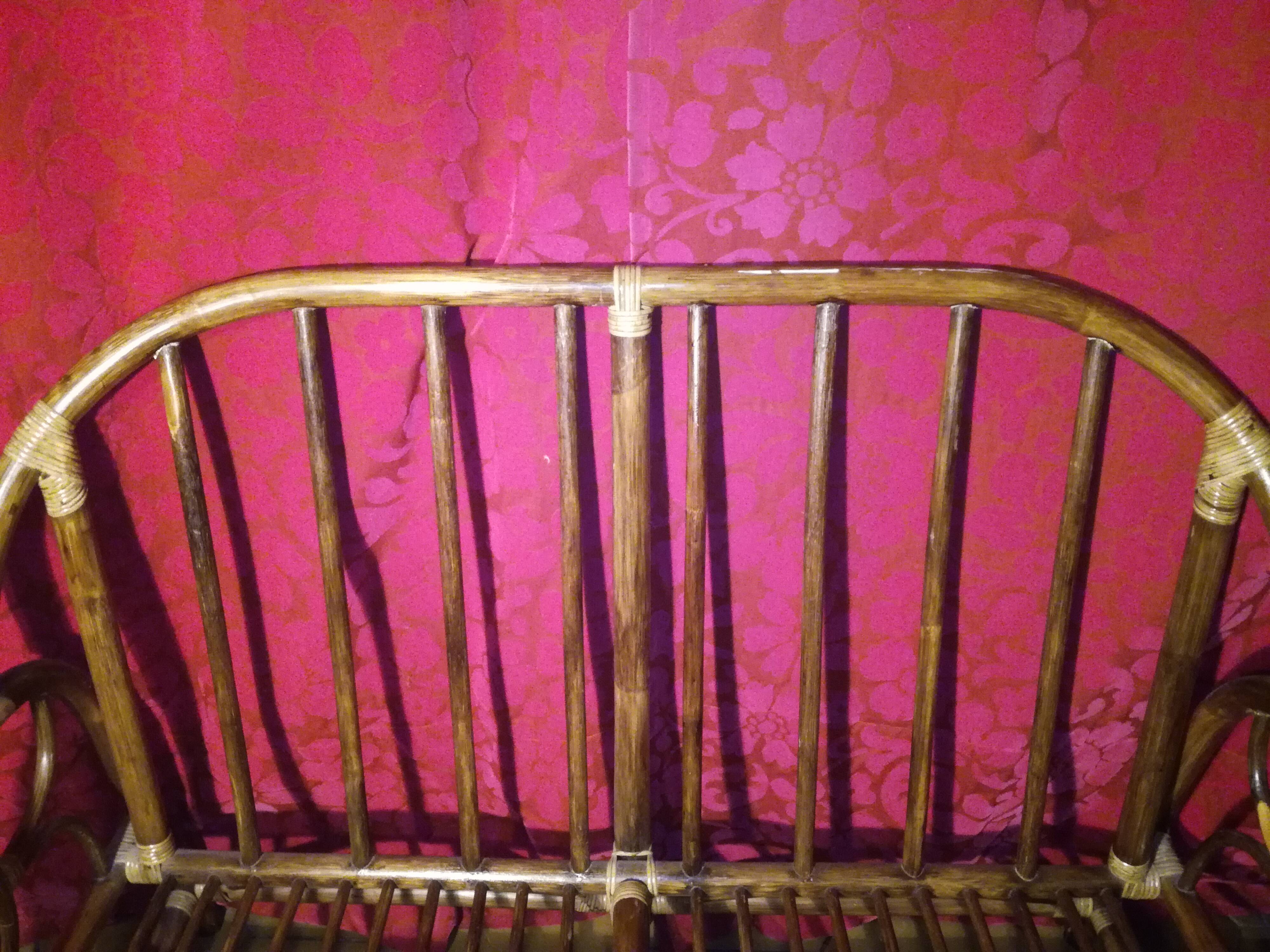 Bamboo and caning bench