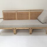 3-seater rattan and canning sofa