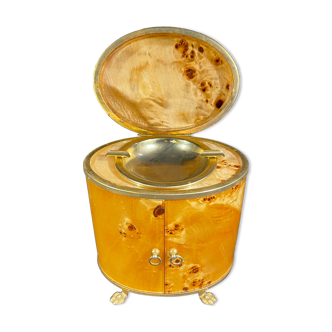 Nécessaire de Fumeur, Design italien, loupe de noyer serties résine, 1970s