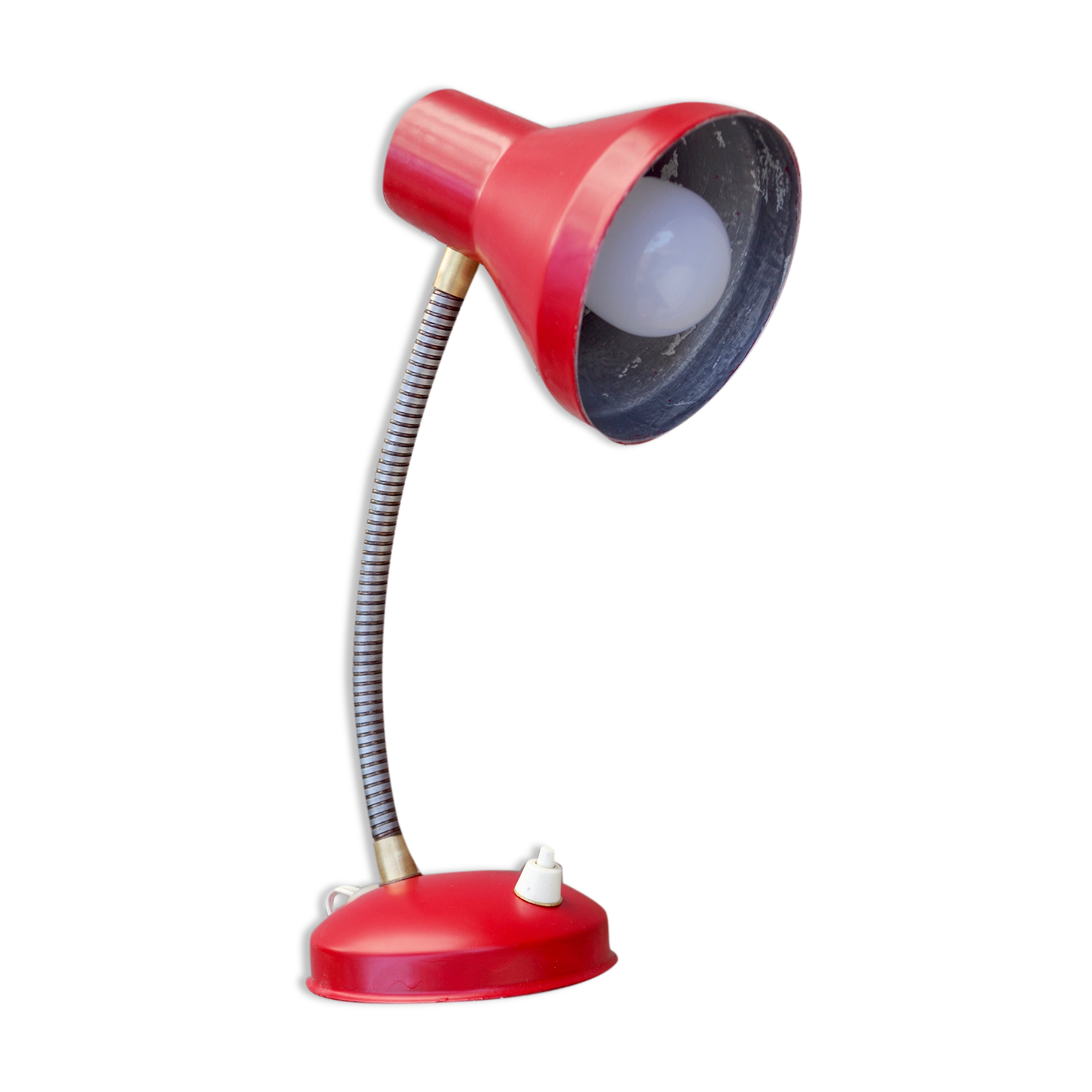 Table lamp red vintage year 70