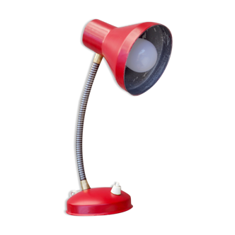 Lampe de bureau à poser rouge vintage année 70