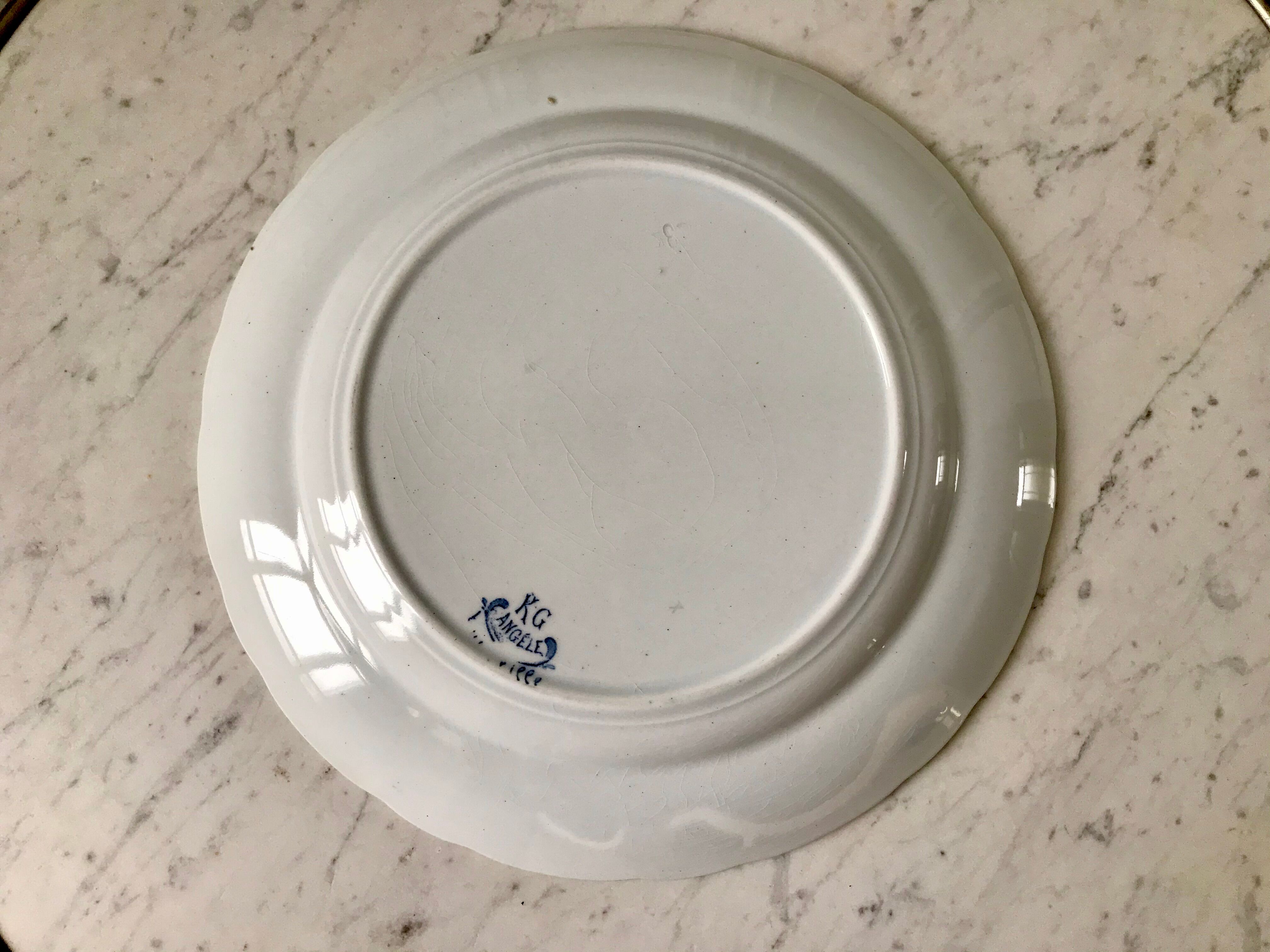 Round dish in Iron Earth K&G Lunéville model "Angèle" late 19th century