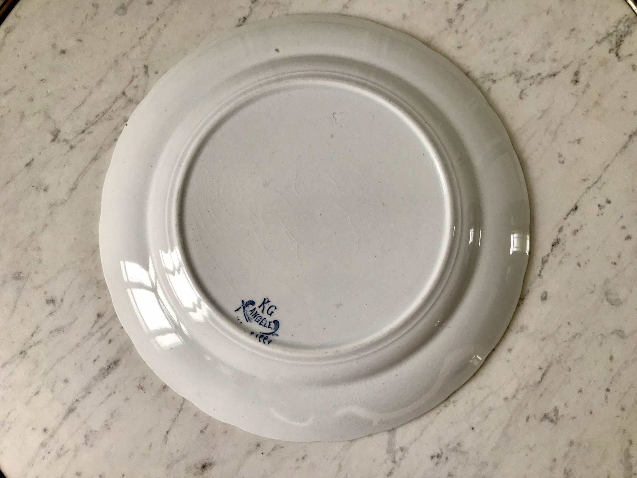 Round dish in Iron Earth K&G Lunéville model "Angèle" late 19th century