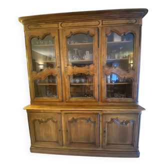 Library in solid cherry wood, Louis XV style.