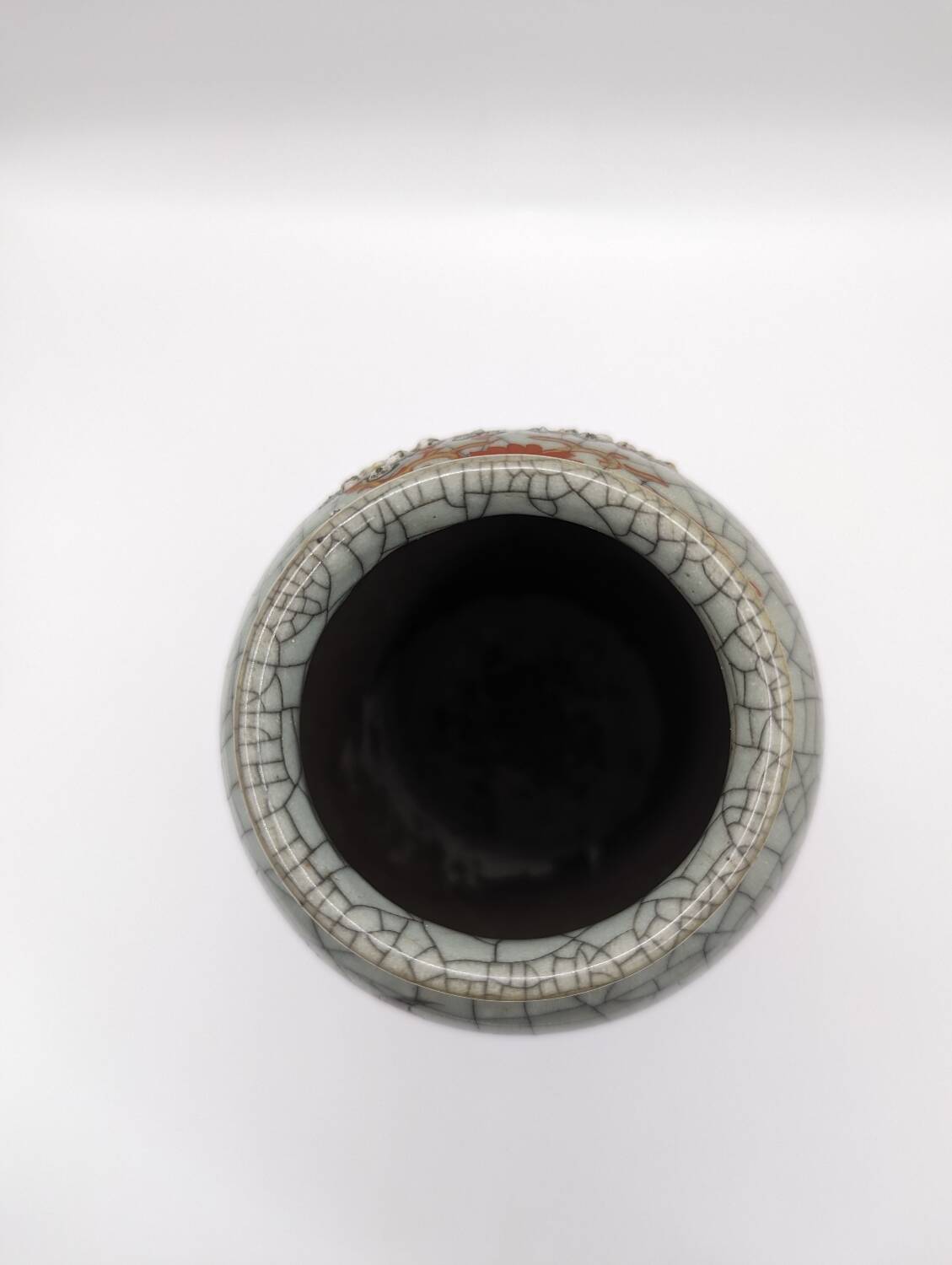Asian ceramic vase with classic floral pattern