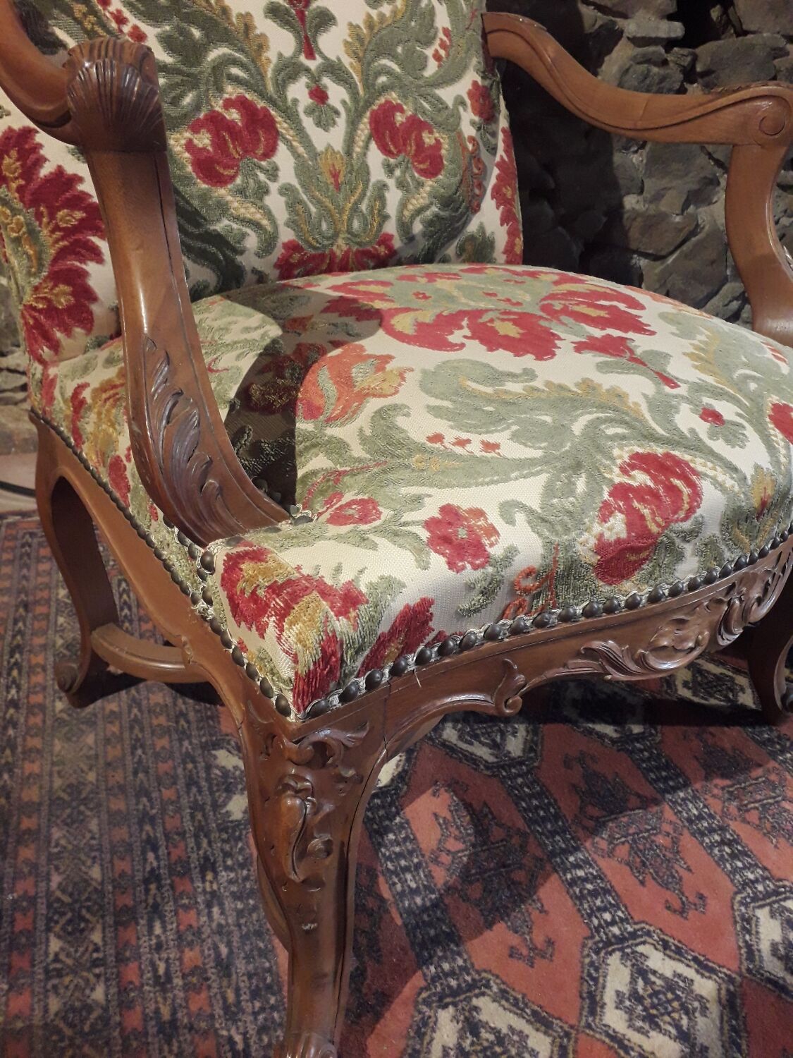 Louis XV style convertible armchairs