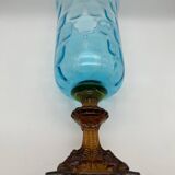 Vase en cristal bleu