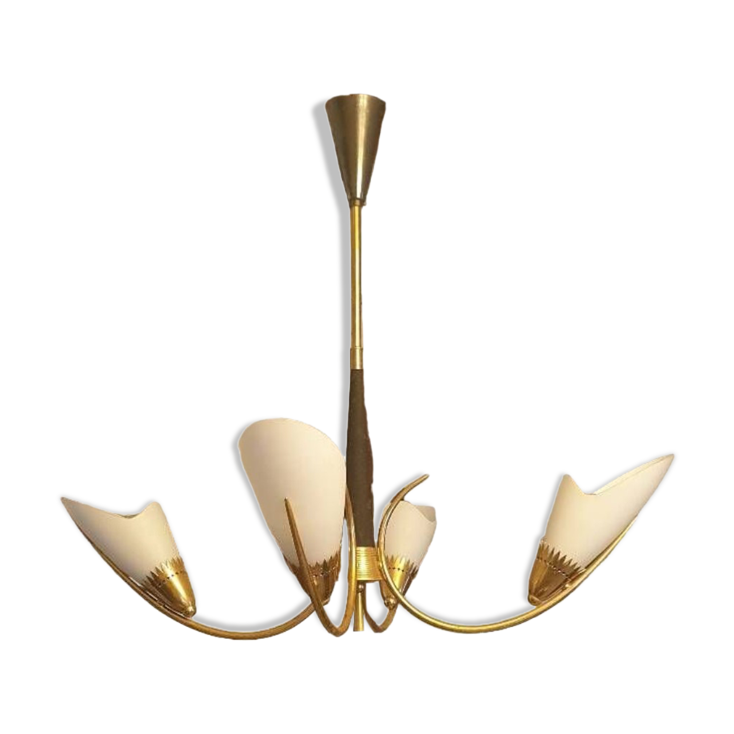 Four-light opaline chandelier