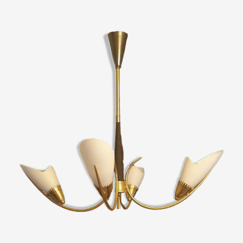 Four-light opaline chandelier