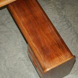 Mid-century modern right-angle desk in Brazilian wood.