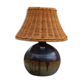 Vernified and rattan sandstone lamp