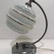 Lampe de bureau ou de chevet orientable art déco en métal chromé et globe Clichy