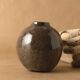 Vase soliflore grès chiné émaillé brun noix de coco vintage 1976