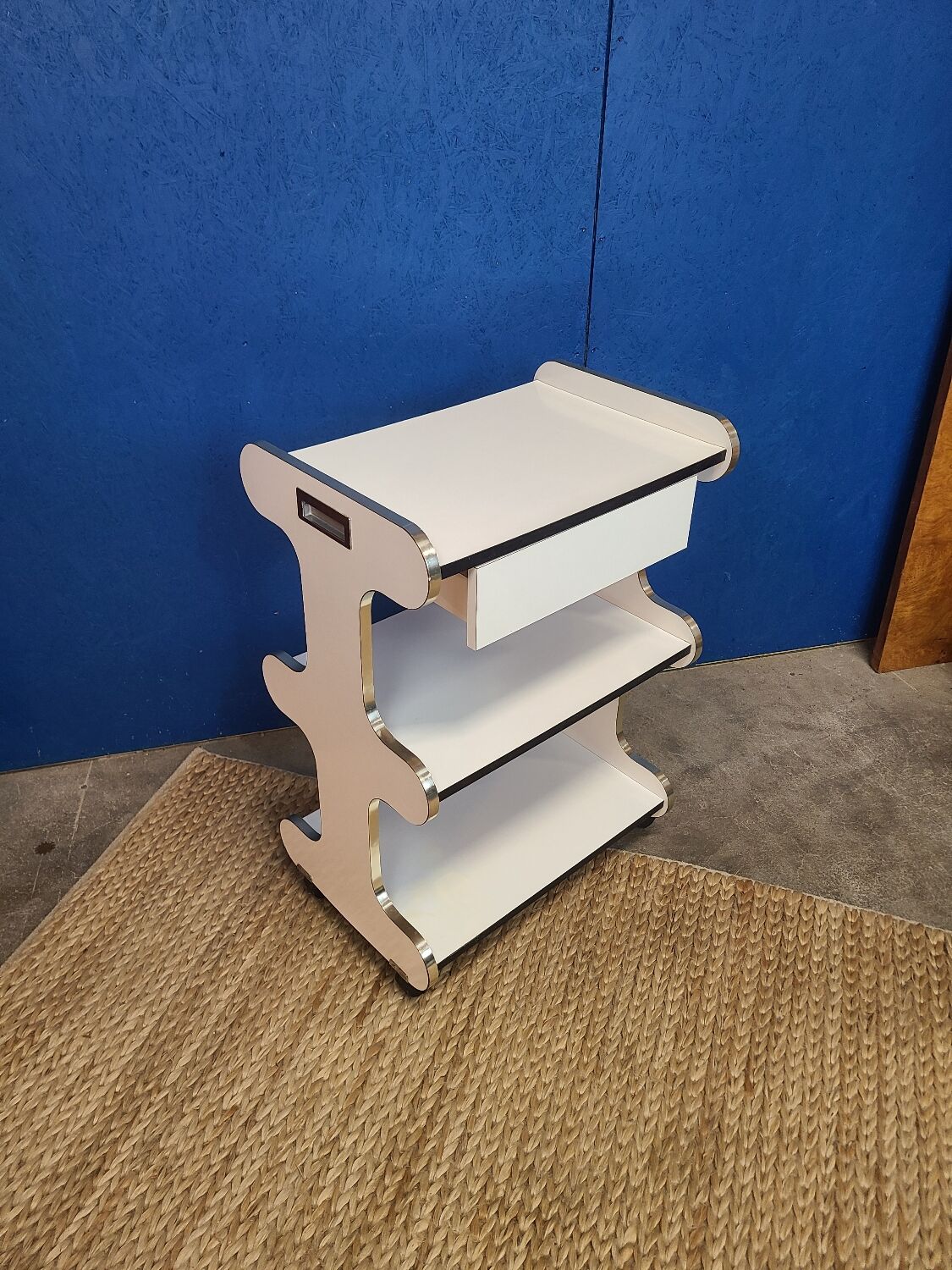 Vintage trolley on wheels