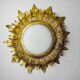 Sun wall lamp by ferro arte, metal and gold leaf, Spain, 1960