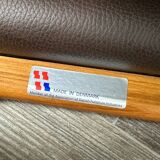 60s 70s newspaper holder Aksel Kjersgaard made of teak & leather