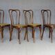 4 Thonet Mundus N°A 48 caned bistro chairs 1930