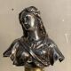 Buste de la Vierge en argent, colonne en marbre