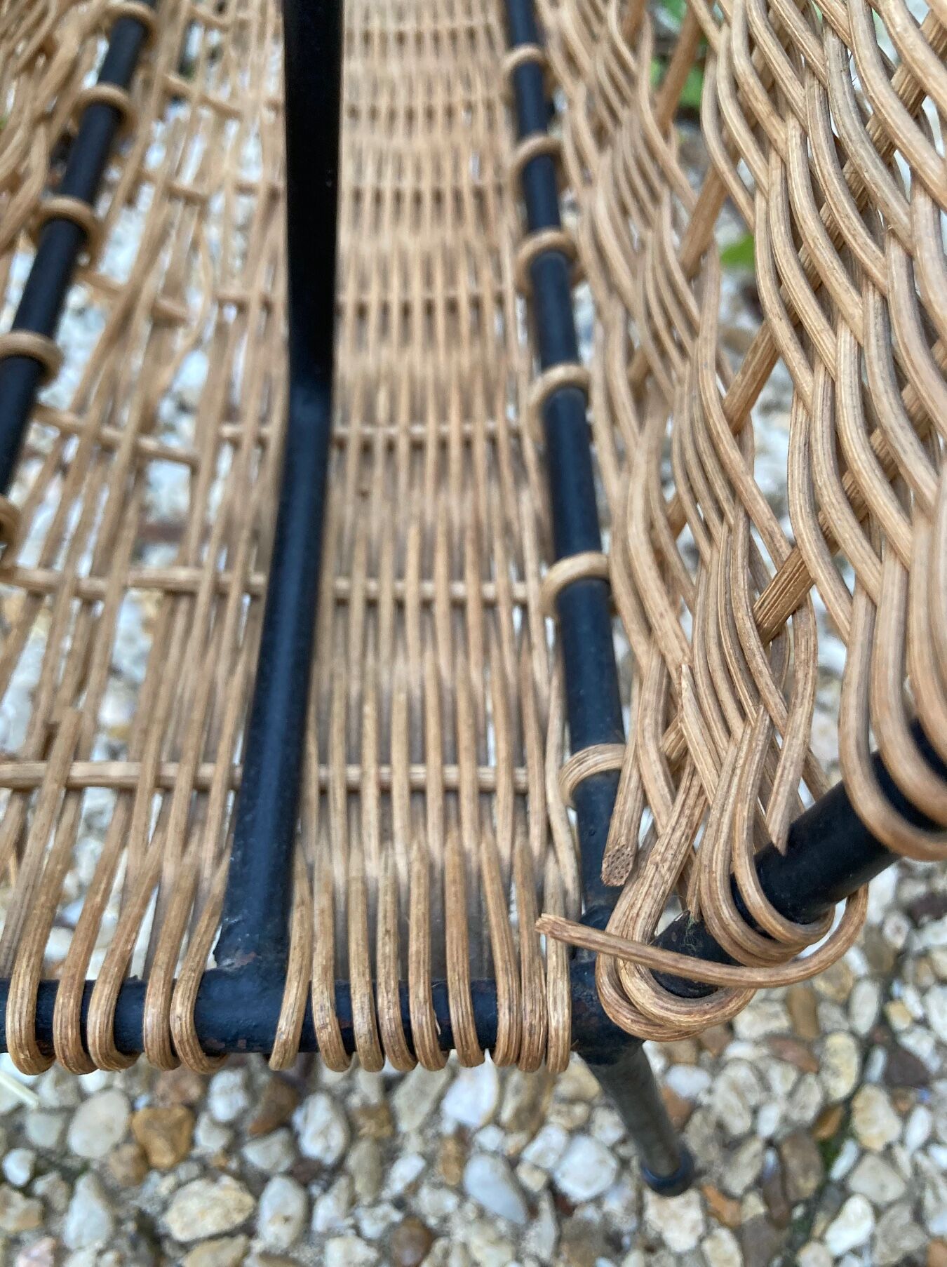 Raoul Guys vintage wicker magazine holder