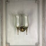 Suite of 4 wall lamps in bronze and murano glass, pier luigi colli and seguso, 1955