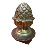 Door or antique furniture knob "Pine cone" in solid brass
