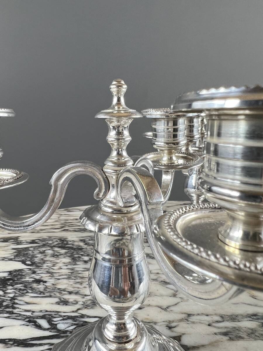 Pair of silver-plated candelabra, 20th century