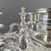 Pair of silver-plated candelabra, 20th century