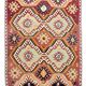 Tapis kilim vintage géométrique fait main – Explosion de motifs ethniques