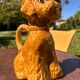 Vintage Brown Caramel Glazed Ceramic Poodle Carafe Pitcher