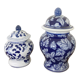 Set of 2 vintage ceramic ginger pots