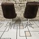 Pair of vintage velvet armchair chair 1970"