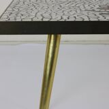 German design mosaic coffee table with brass legs