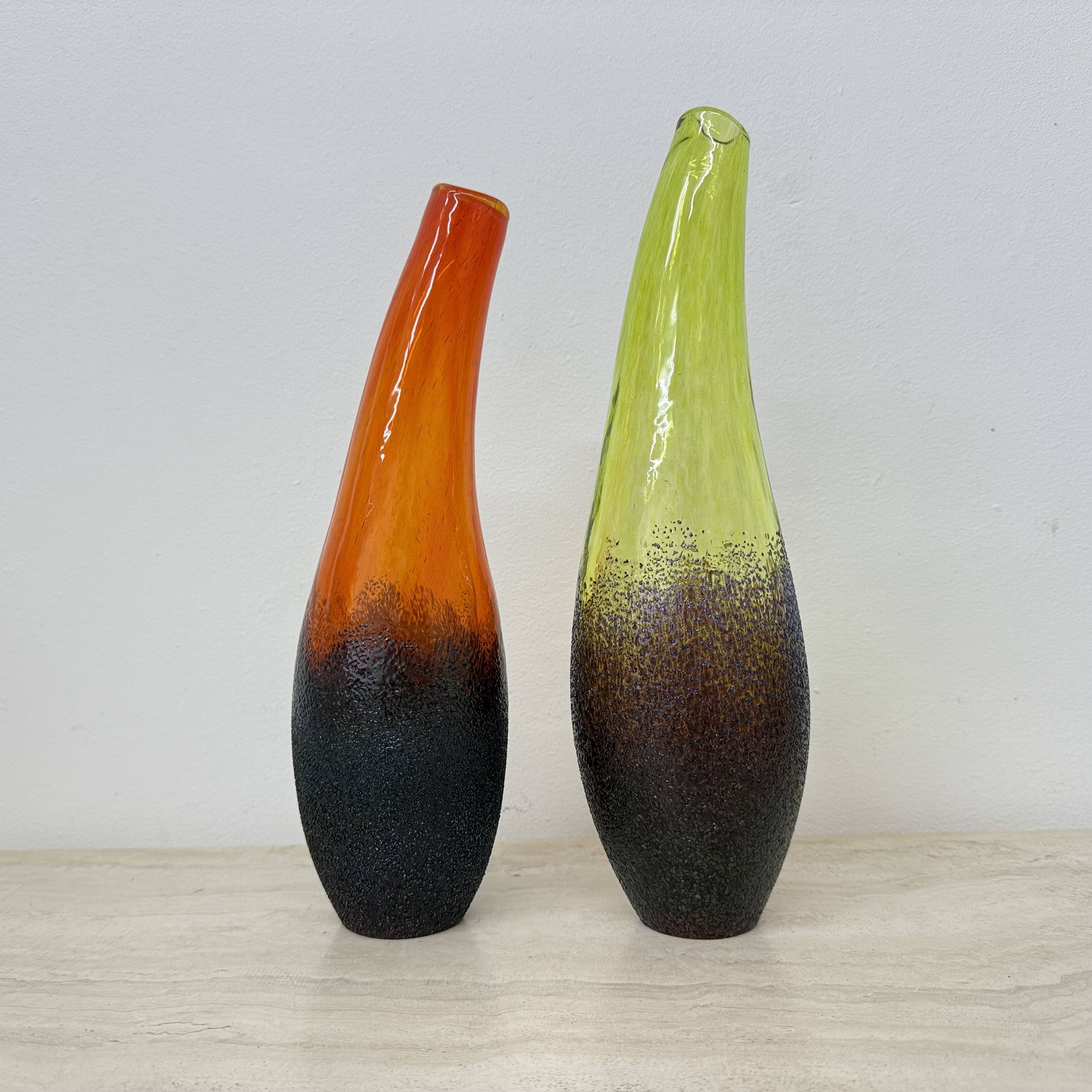 Set of 3 Monica Backstrom for Kosta boda Sweden Moonlanding vases