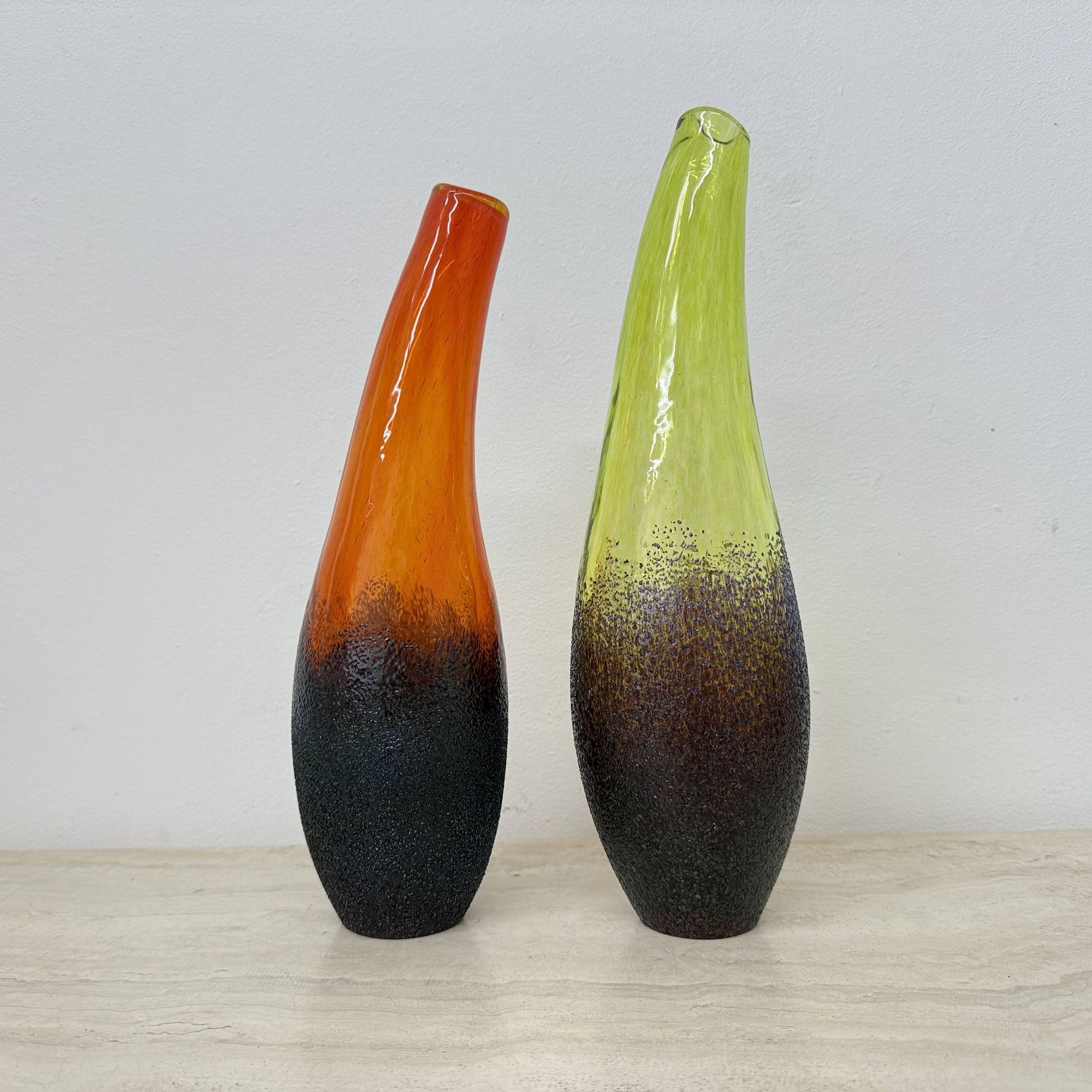 Ensemble de 3 vases Moonlanding de Monica Backstrom pour Kosta Boda Sweden