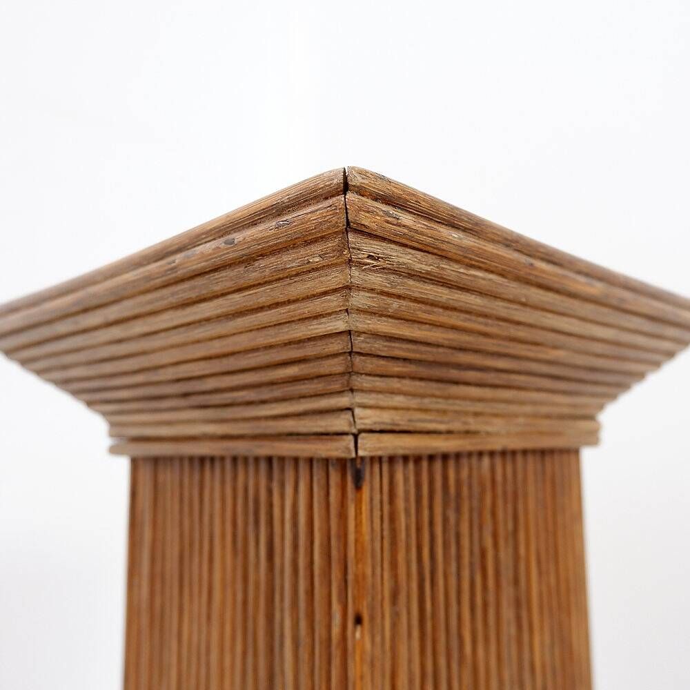 Pedestal console in pencil reed in the style of Vivai del Sud - 1970s