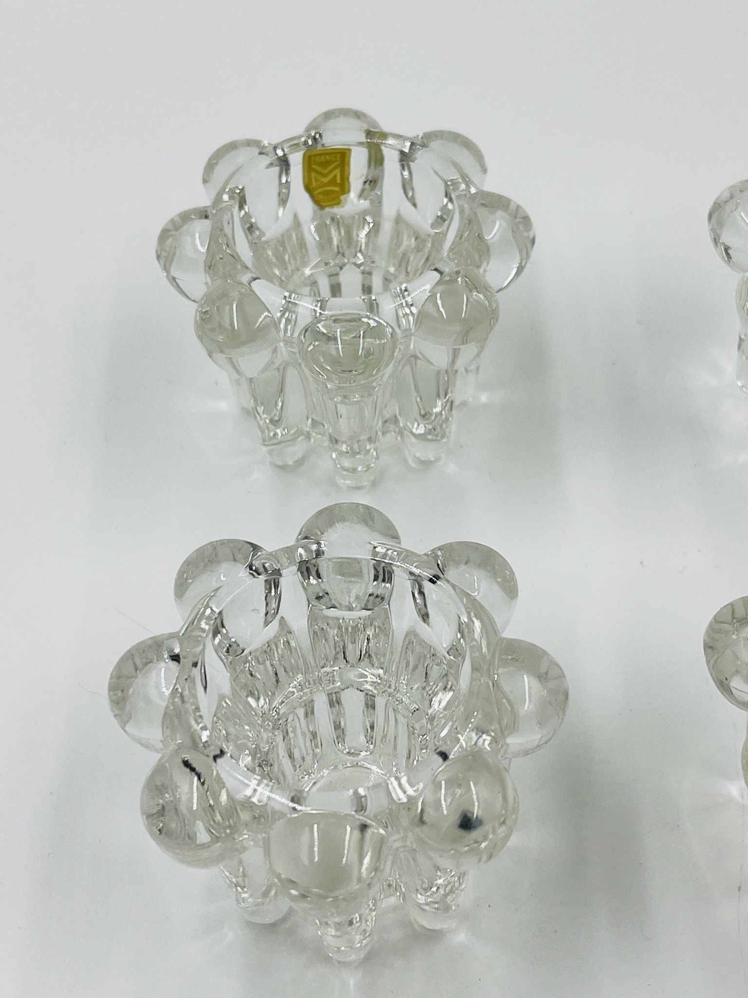 Set of 6 vintage flower candle holders by VMC Reims - 1960s