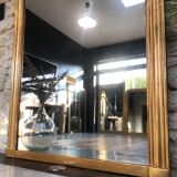 Mirror period 19th gilded with gold leaf 158.5cm / 113cm mercury ice pricked, parquet on the back.