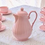 Old Salins-les-Bains coffee service in pink earthenware