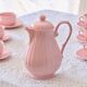 Old Salins-les-Bains coffee service in pink earthenware