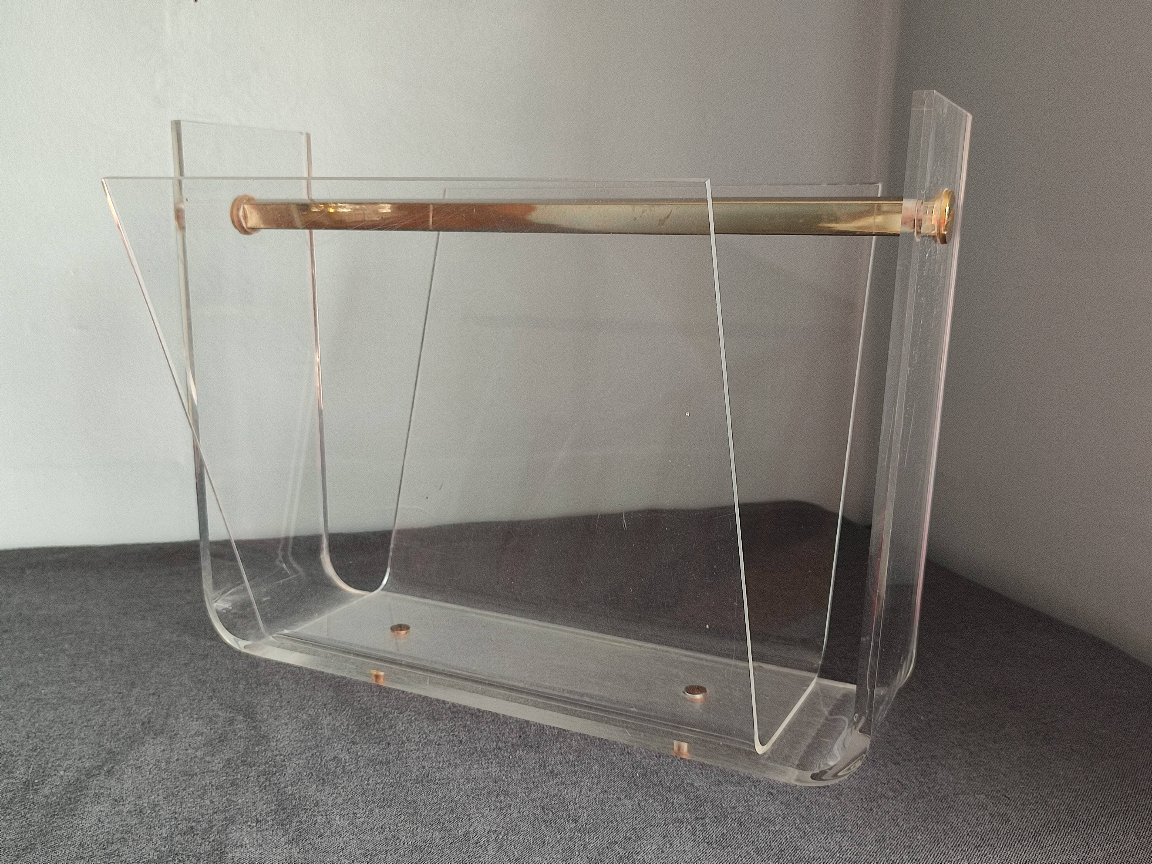 Vintage Roche Bobois plexiglass magazine door