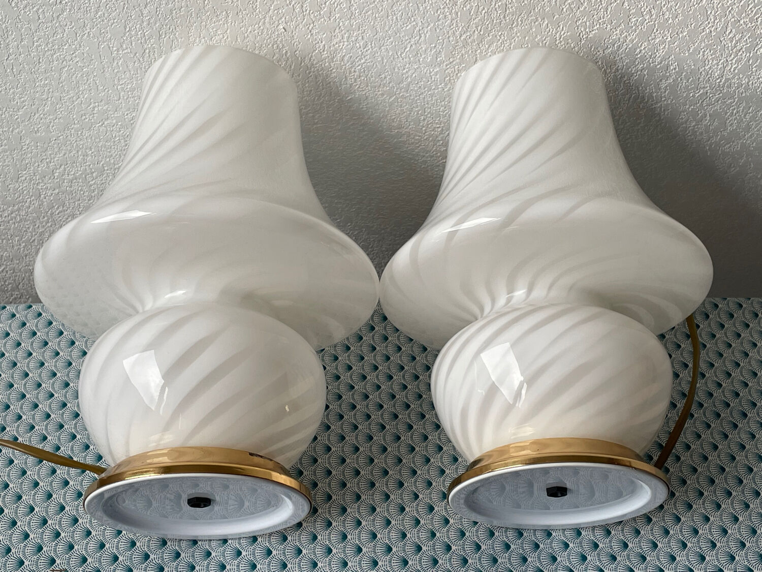 Paire de lampes champignon Murano