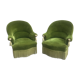 Paire de fauteuils crapaud vert
