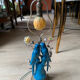 Superb Arras Lamp & Flower Faience - Silvered Bronze - Boler brand -