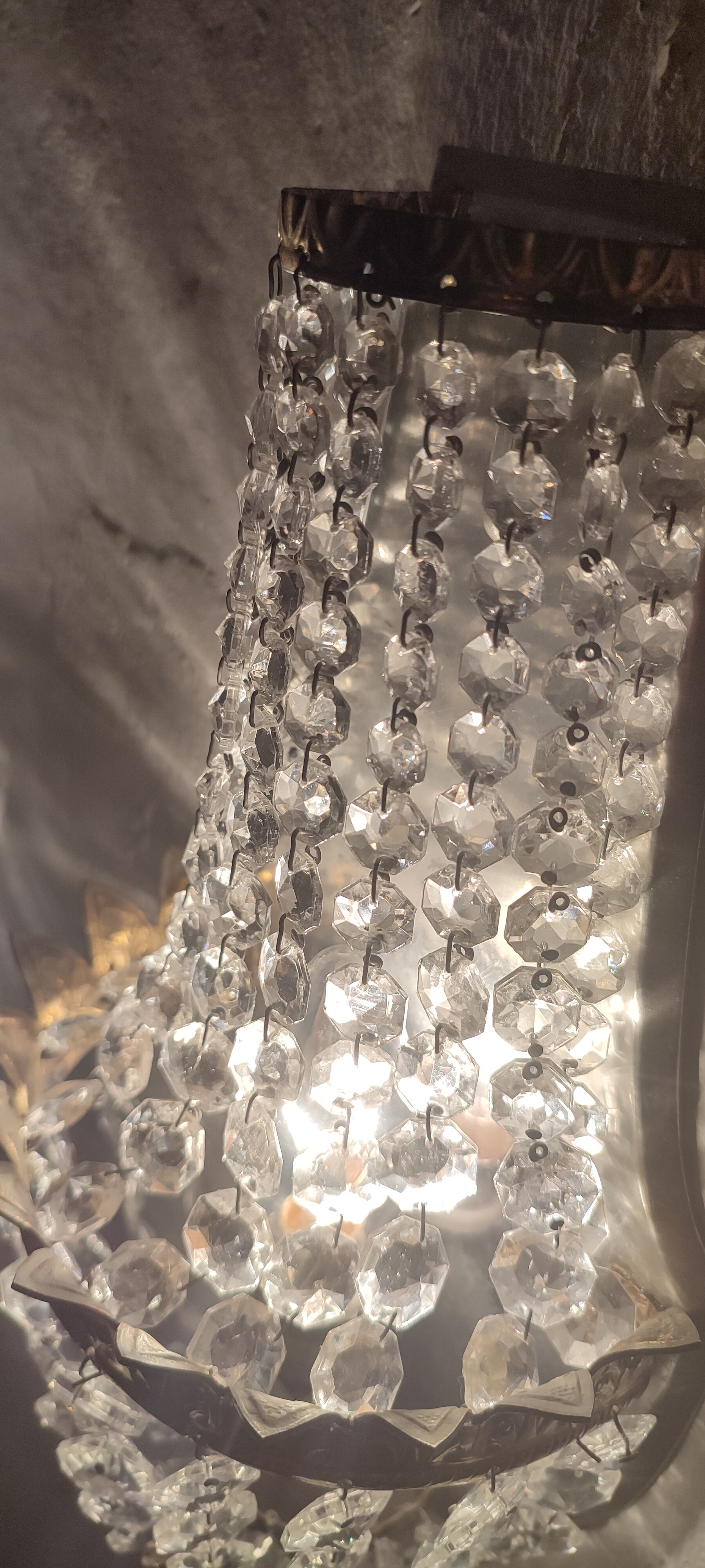 Classic crystal sconces. France 1950s.