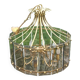 70s designer chandelier with smoked glass plates and gold metal frame