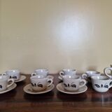 "Sologne" coffee service, glazed stoneware, St Amand earthenware