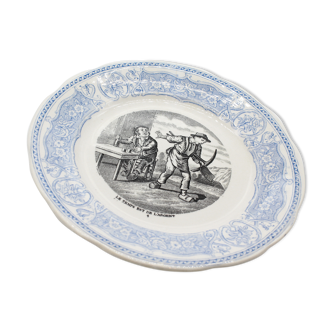 Assiette "le temps est de l'argent" digoin vintage