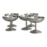 5 silver-plated metal cups