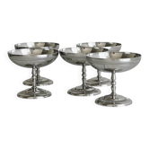 5 silver-plated metal cups